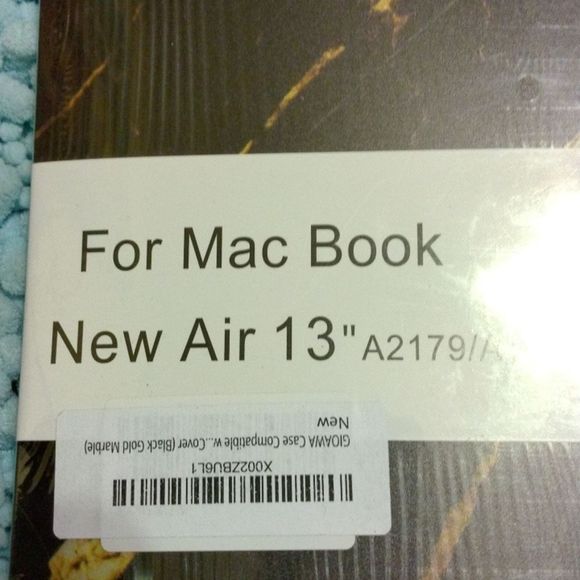 Nwt Mac Air 13" Hard Cover (Black, Gold) Marble Fits A2179/A1932 - Picture 3 of 6
